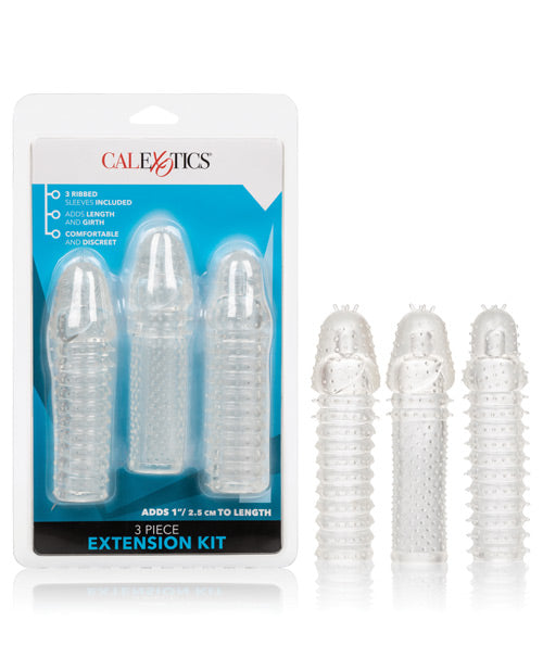 3 Piece Clear Textured 6 Inch Extension Kit - Perfect for Hair Styling, Braiding & Extensions