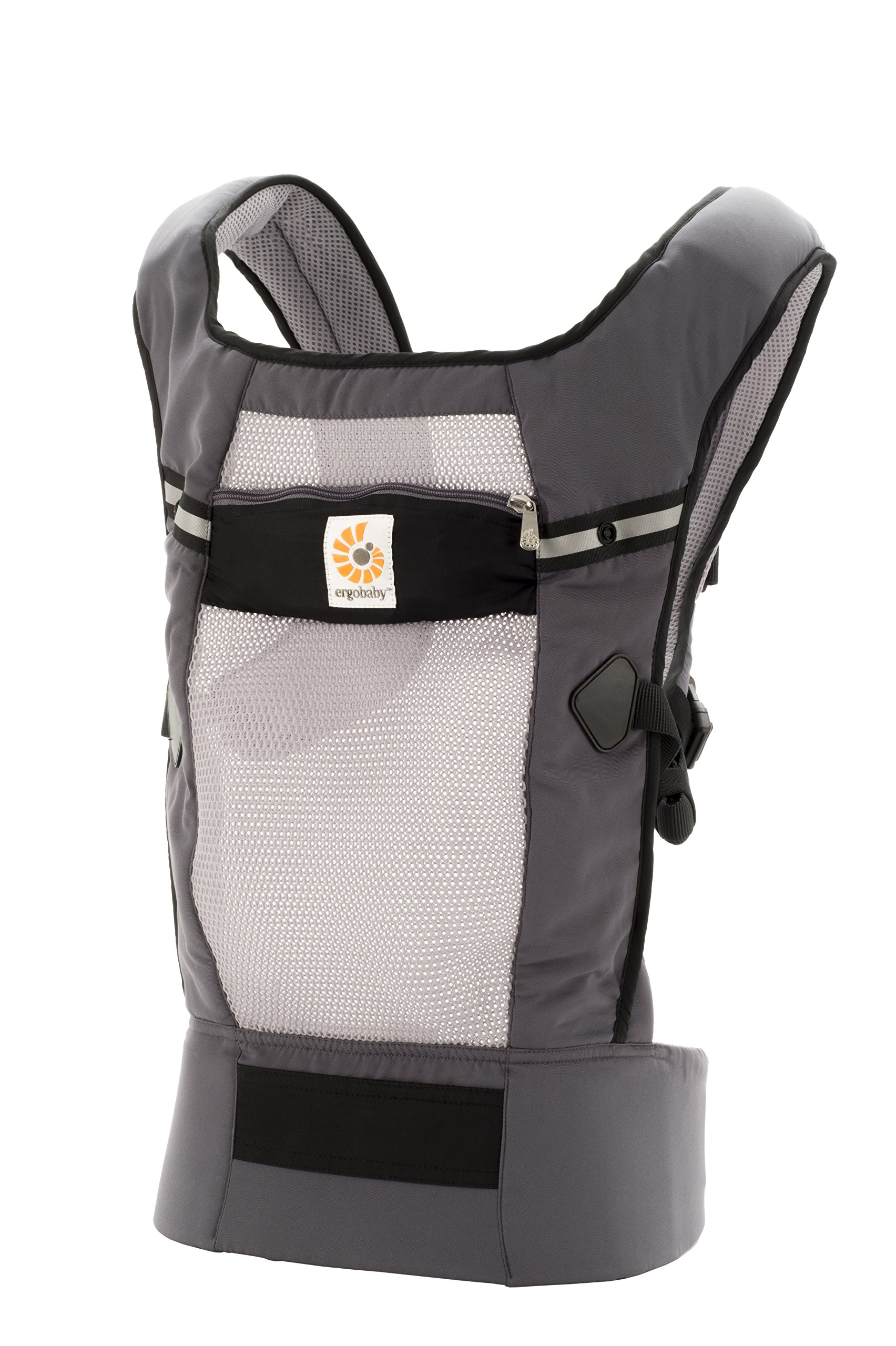 Ergobaby Original Cool Air Mesh Ergonomic Baby Carrier - Adjustable Multi-Position Infant Carrier with XL Storage Pocket - Graphite Grey - Perfect for Hiking, Travel & Hands-Free Parenting