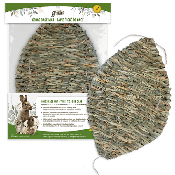 Living World Green Grass Cage Mat - Natural Chew-Resistant Small Pet Play Mat for Hamsters, Rabbits & Guinea Pigs - Perfect for Cage Flooring, Playpens & Exercise Areas