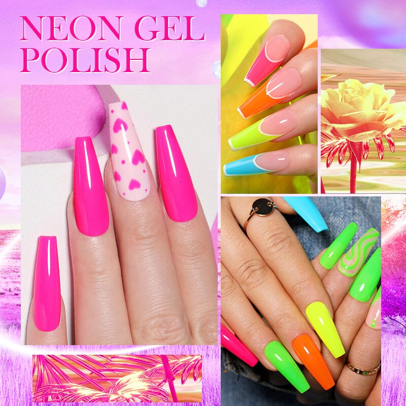 Vibrant Neon Gel Nail Polish Set - 10ml Long-Lasting UV/LED Soak Off Nail Art Colors for Manicure & Pedicure - Perfect for Summer, Parties, and Special Occasions