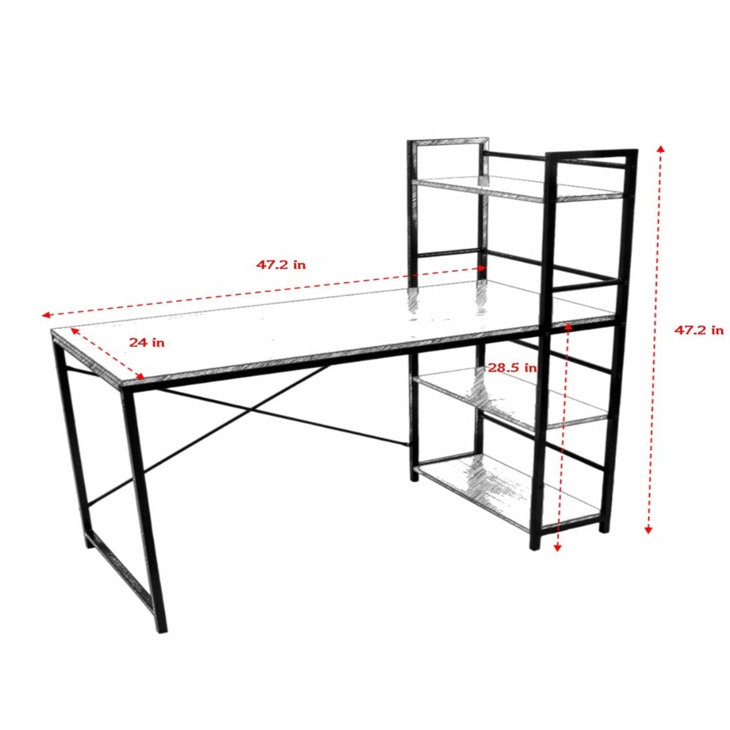 1907B Modern Office Computer Desk in Smoke Grey - Ergonomic Workstation for Home & Office Use, Perfect for Remote Work & Study