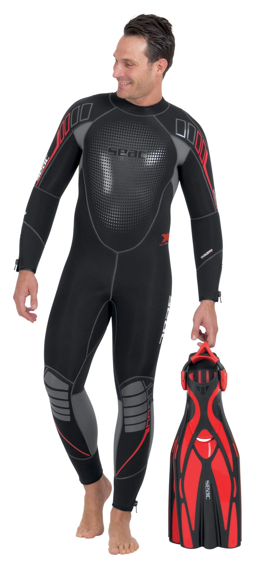 Seac Komoda Men's Ultra Comfortable Scuba Diving Wetsuit - 3mm Neoprene Full Body Wetsuit for Spearfishing, Snorkeling & Cold Water Swimming