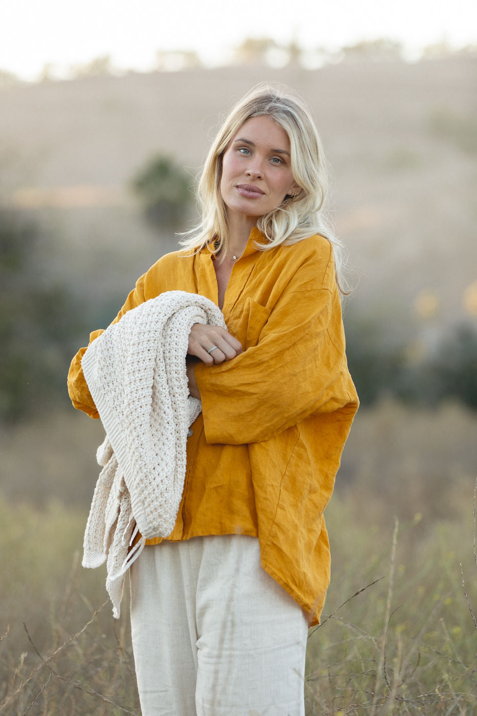 Sea Breeze Washed Linen Top for Women - Soft & Breathable Summer Blouse - Perfect for Beach Vacations, Casual Outings & Boho Style