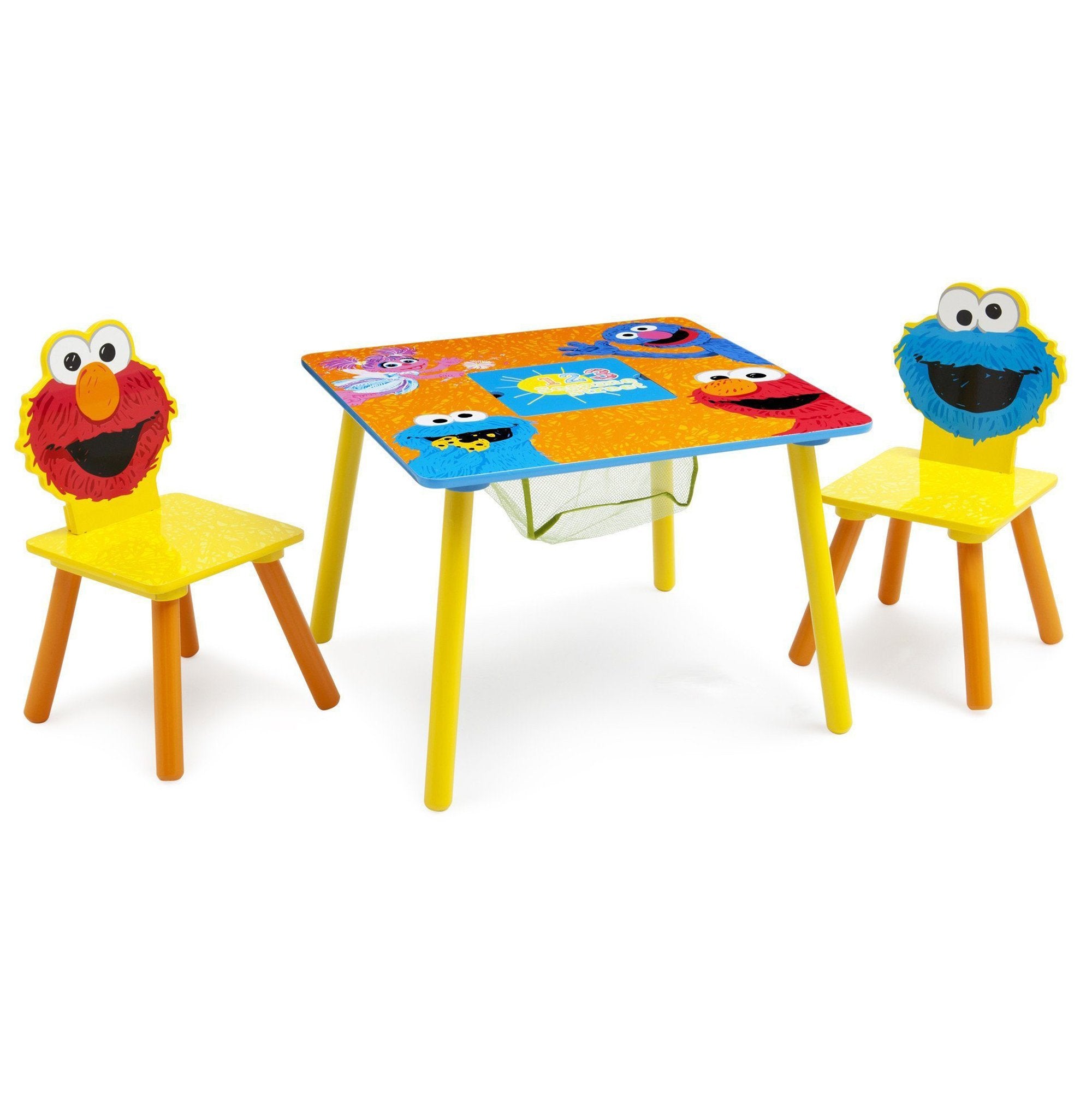 Sesame Street Kids Table and Chair Set with Storage - Toddler Learning & Play Furniture for Classroom, Daycare or Home Playroom
