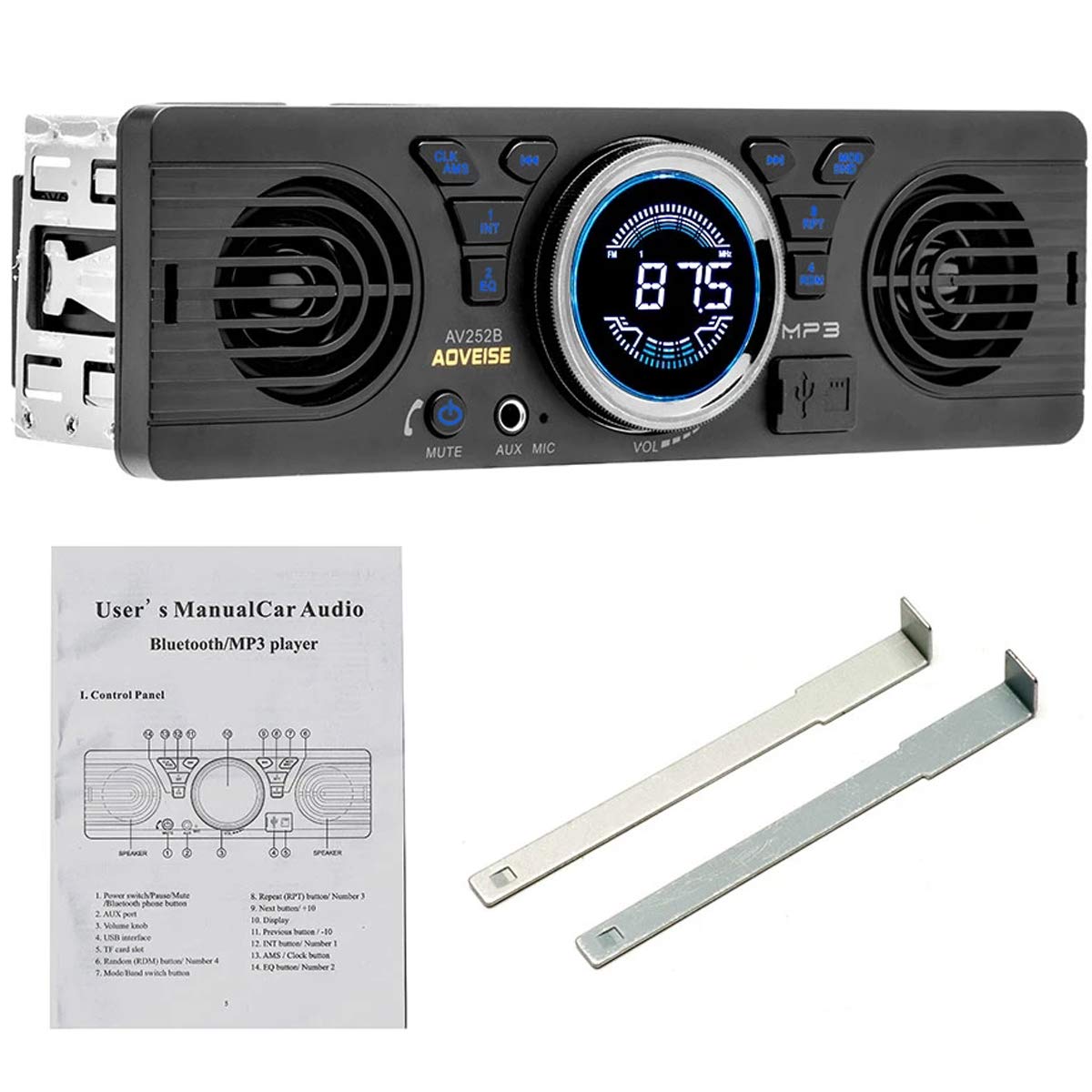 **12V Car Stereo with Bluetooth 2.1 + EDR, FM Radio, MP3/WMA Player, USB/TF Card Port – In-Dash Audio System for Seamless Music Streaming & Hands-Free Calling**    *(Perfect for Road Trips, Commuting & Upgrading Your Car’s Entertainment System)*