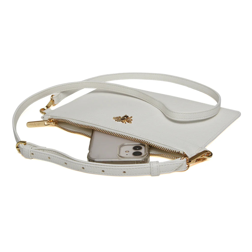 Alice Wheeler Ealing Phone & Clutch Pouch - White | Stylish Crossbody Wallet for Women | Perfect for Parties, Travel & Everyday Use