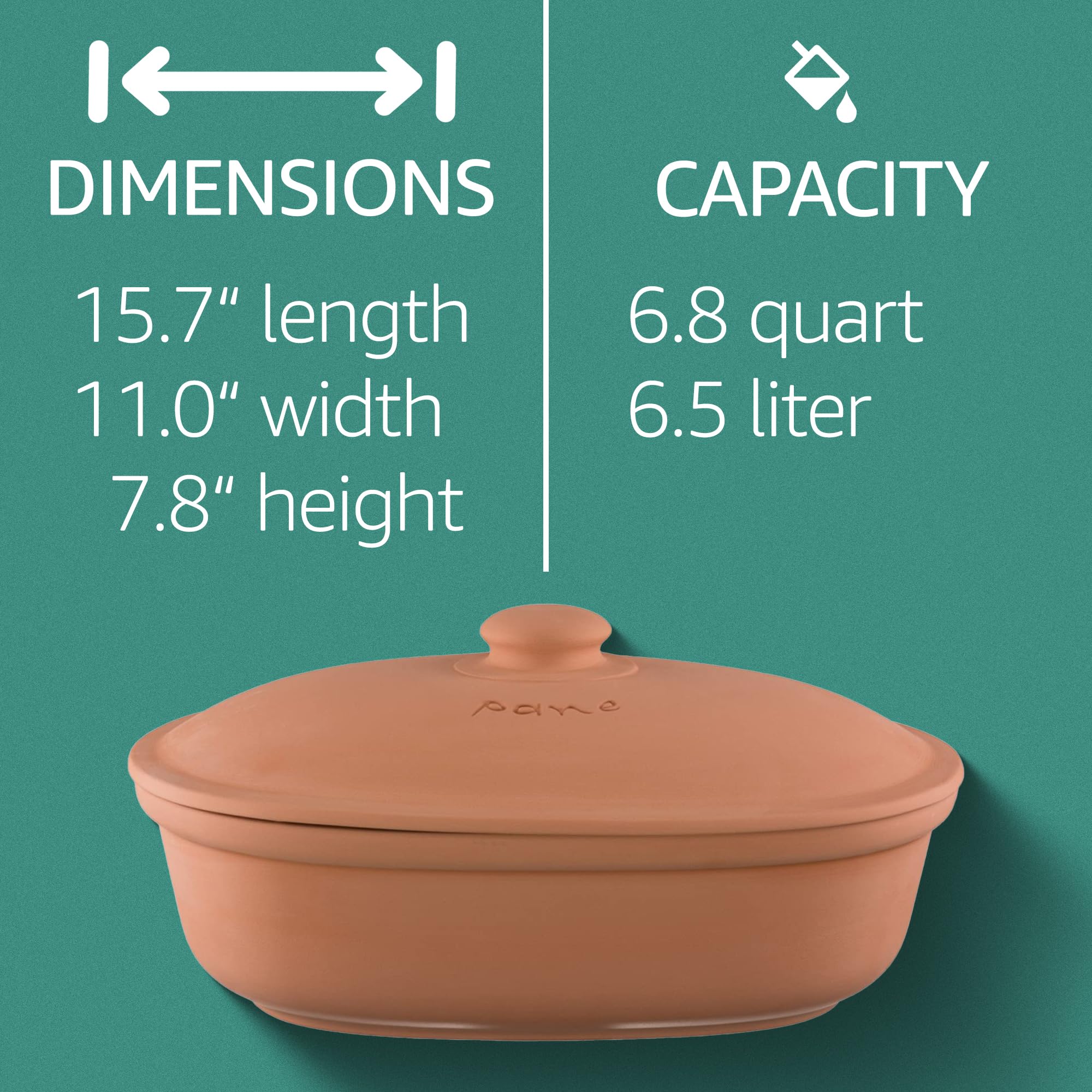 Romertopf Oval Ceramic Bread Keeper | Natural Terracotta Bread Storage Pot for Freshness - 15.7