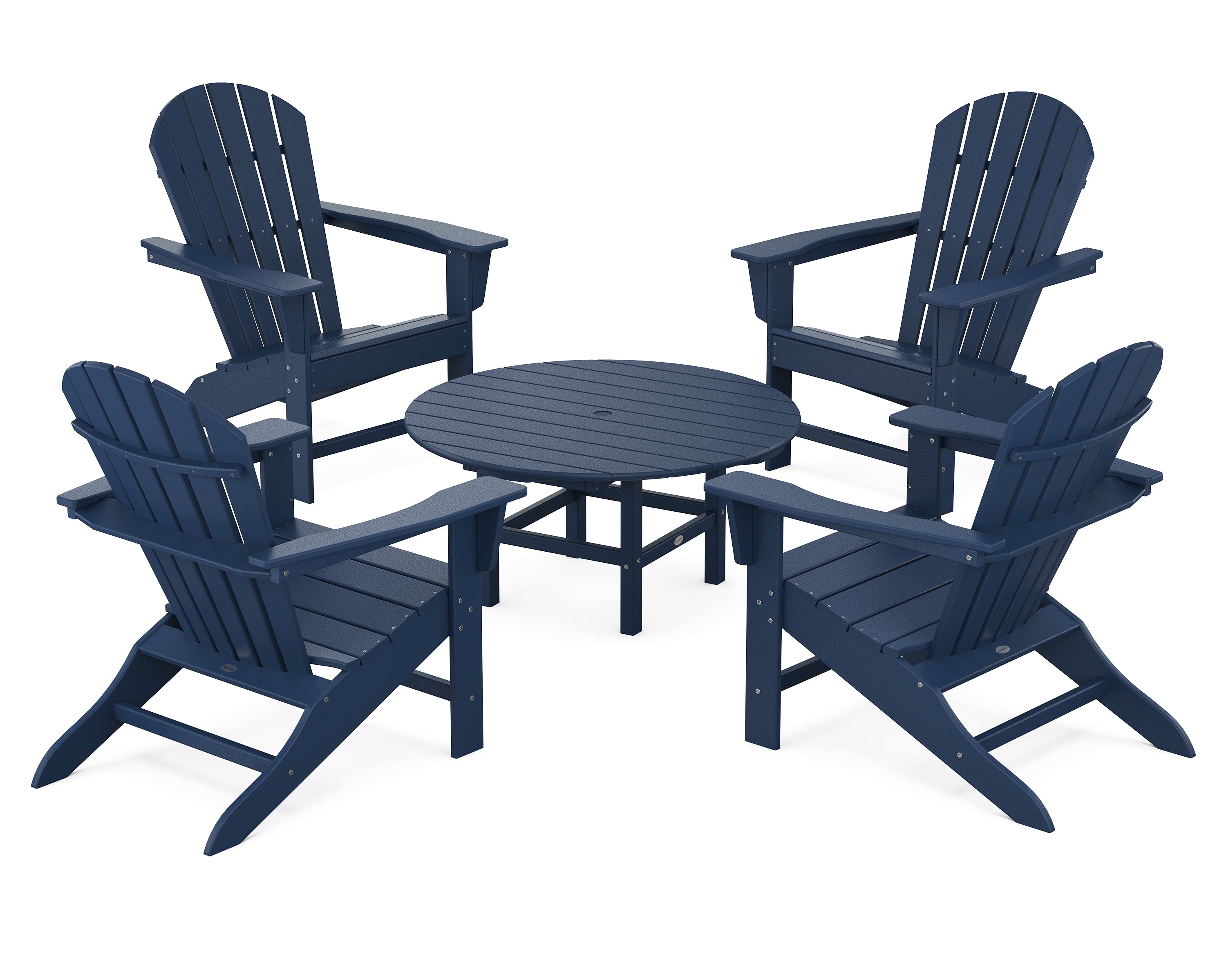 POLYWOOD South Beach 5-Piece Outdoor Conversation Set - Durable All-Weather Wicker Patio Furniture for Poolside, Garden & Backyard Relaxation