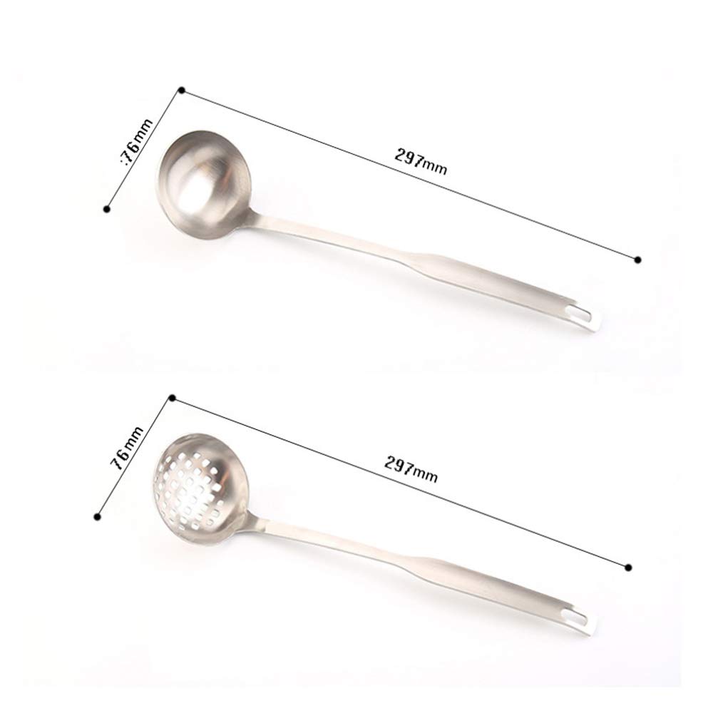 2-Pack Stainless Steel Colander Spoons - Slotted Soup & Hot Pot Serving Spoons for Cooking, Straining, and Serving - Perfect for Kitchens, Restaurants, and Outdoor BBQs