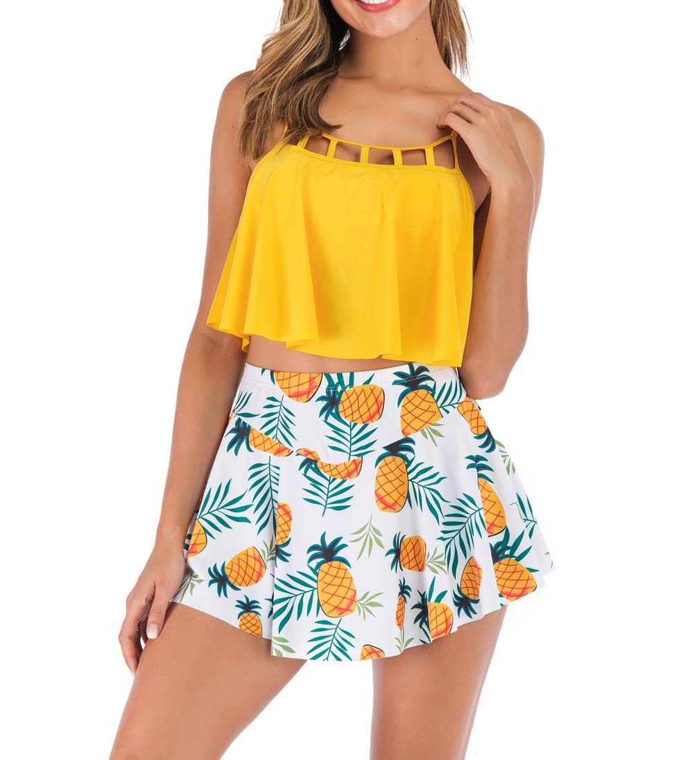 Eternatastic Women's Two Piece Bikini Set with Swim Skirt - High Waisted Bathing Suit for Women, Flattering Swimwear for Beach, Pool & Vacation