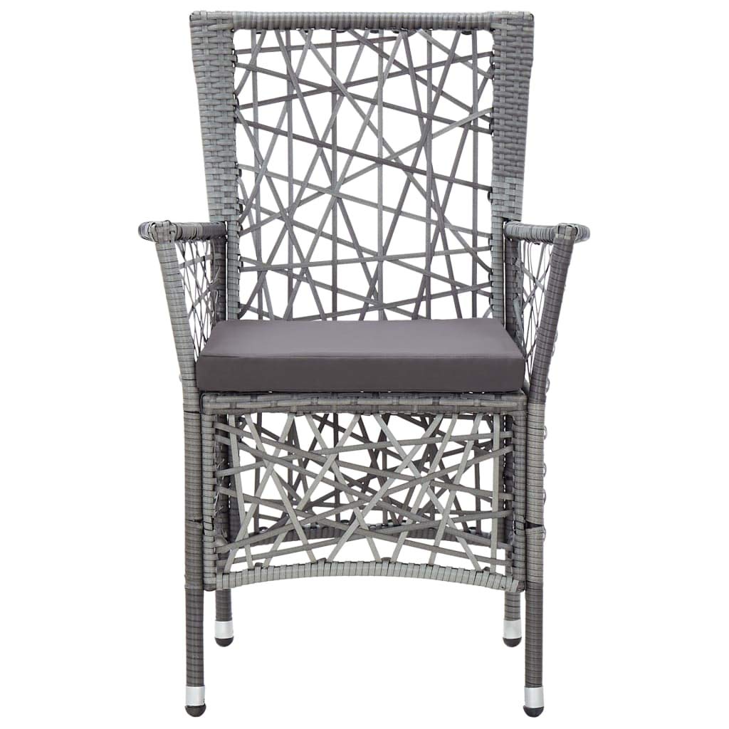 7-Piece Gray Poly Rattan Outdoor Dining Set with Coffee Table & Cushions - Patio Furniture, Sectional Sofa, Wicker Conversation Set for Backyard, Garden, Poolside & Terrace Relaxation