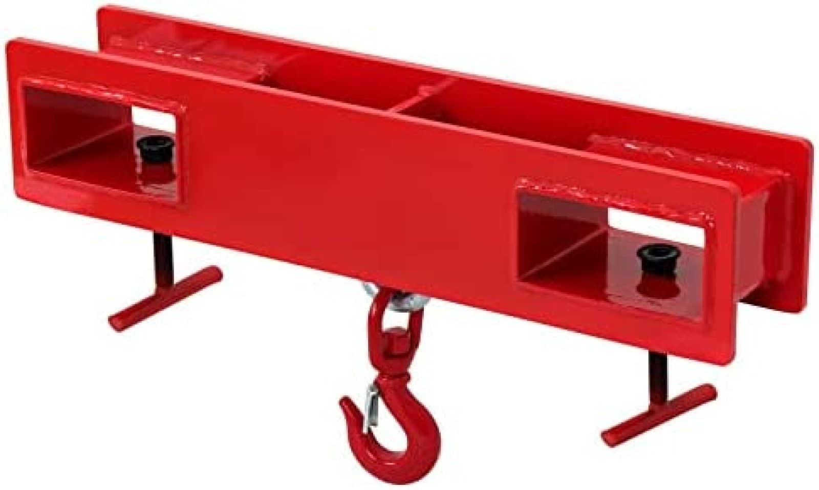 MELEG 2 Ton Forklift Lifting Hook Attachment - Heavy Duty Red Steel Forks for Warehouse, Construction & Material Handling - Perfect for Lifting Pallets, Equipment & Industrial Loads