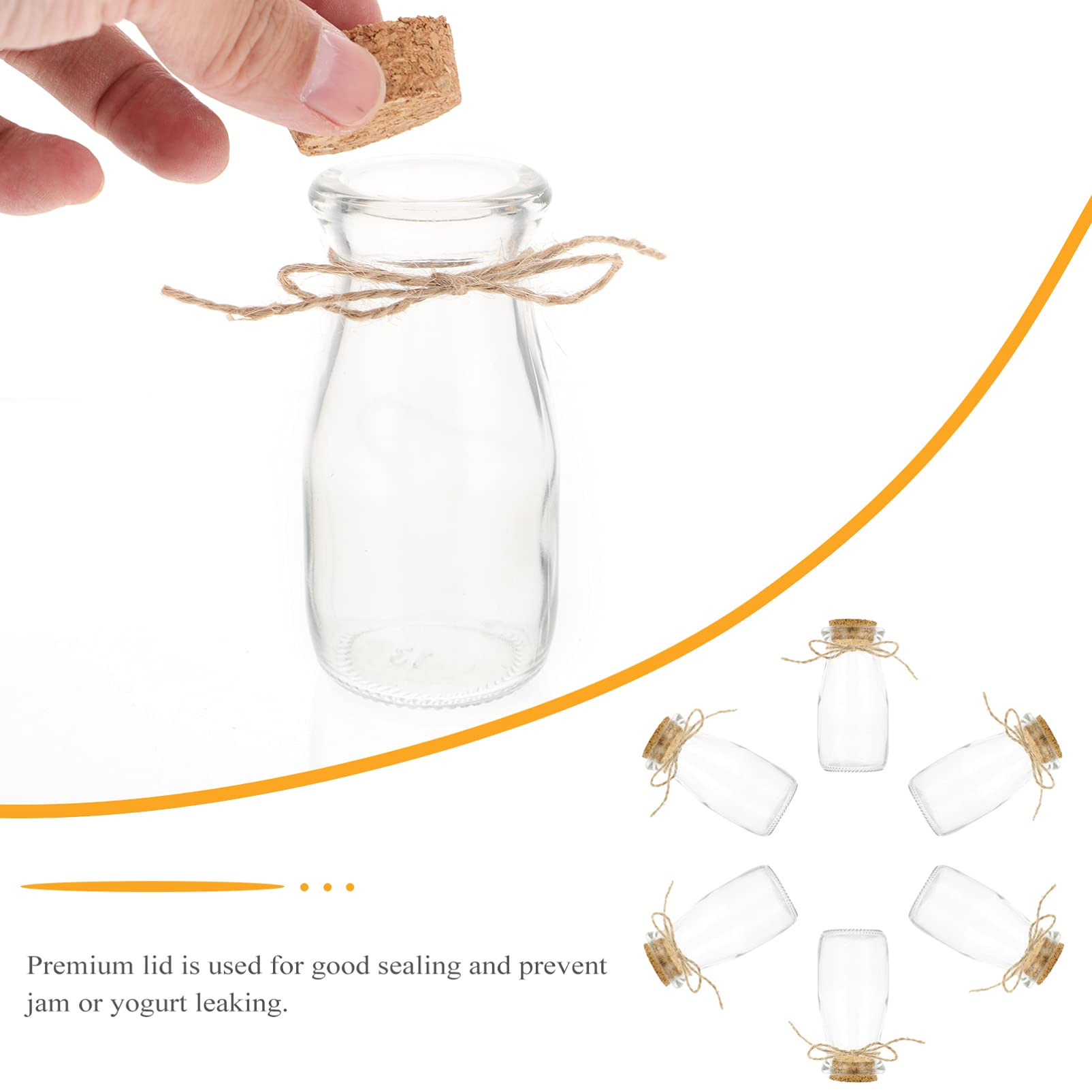 6-Piece Glass Pudding Cups with Lids - Small Yogurt Jars, Jam Containers & Portable Drink Bottles for Baby Food, Desserts, and Party Favors - Perfect for Home, Office, and Picnic Use