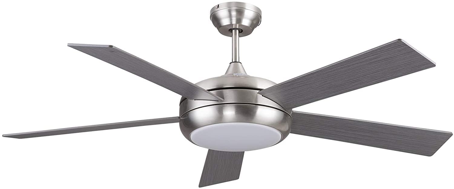 Weber Ovlaim 52 Inch Ceiling Fan with LED Light - 5 Wood Blades DC Motor Remote Control - Quiet Energy Efficient Fan for Bedroom, Living Room & Outdoor Patio