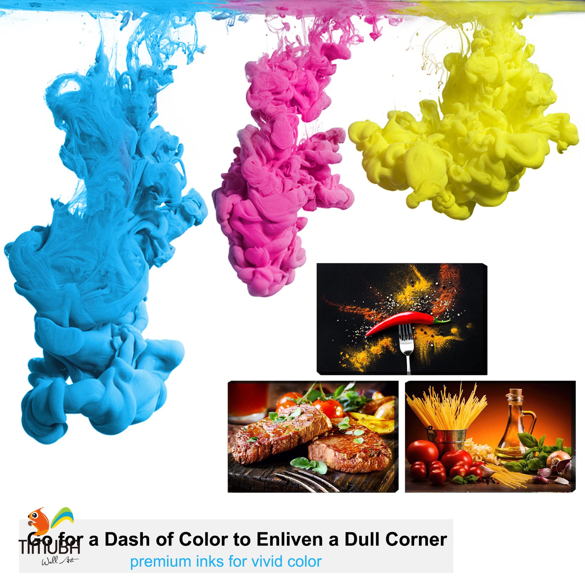 3-Piece Kitchen Wall Art Set - Modern Food & Spice Canvas Prints for Home & Restaurant Decor (24”x36”, 3 Panels) - Perfect for Kitchen, Dining Room & Cafe Wall Decorations