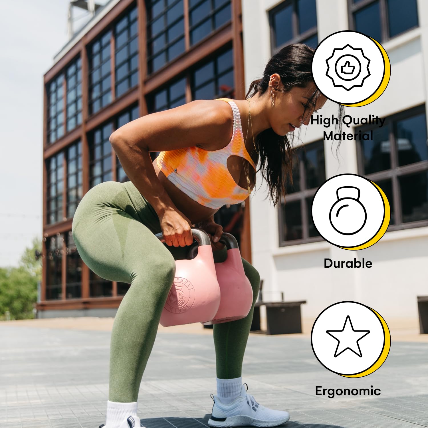 Kettlebell Kings Competition Kettlebell - 20-75 lb Cast Iron Weight for Strength Training & CrossFit - Smooth Grip Fitness Design with Flat Bottom - Perfect for Home Gym, HIIT Workouts & Functional Training