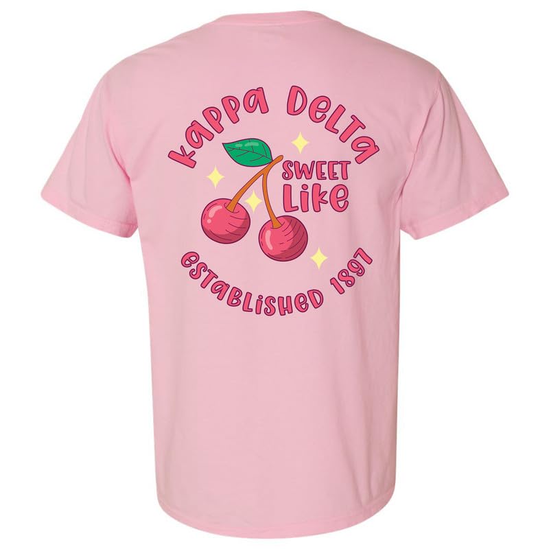 Kappa Delta Comfort Colors T-Shirt | KD Sweet Like Cherry Sorority Cotton Tee for Women - Perfect for Greek Life Events, Campus Wear & Sisterhood Activities