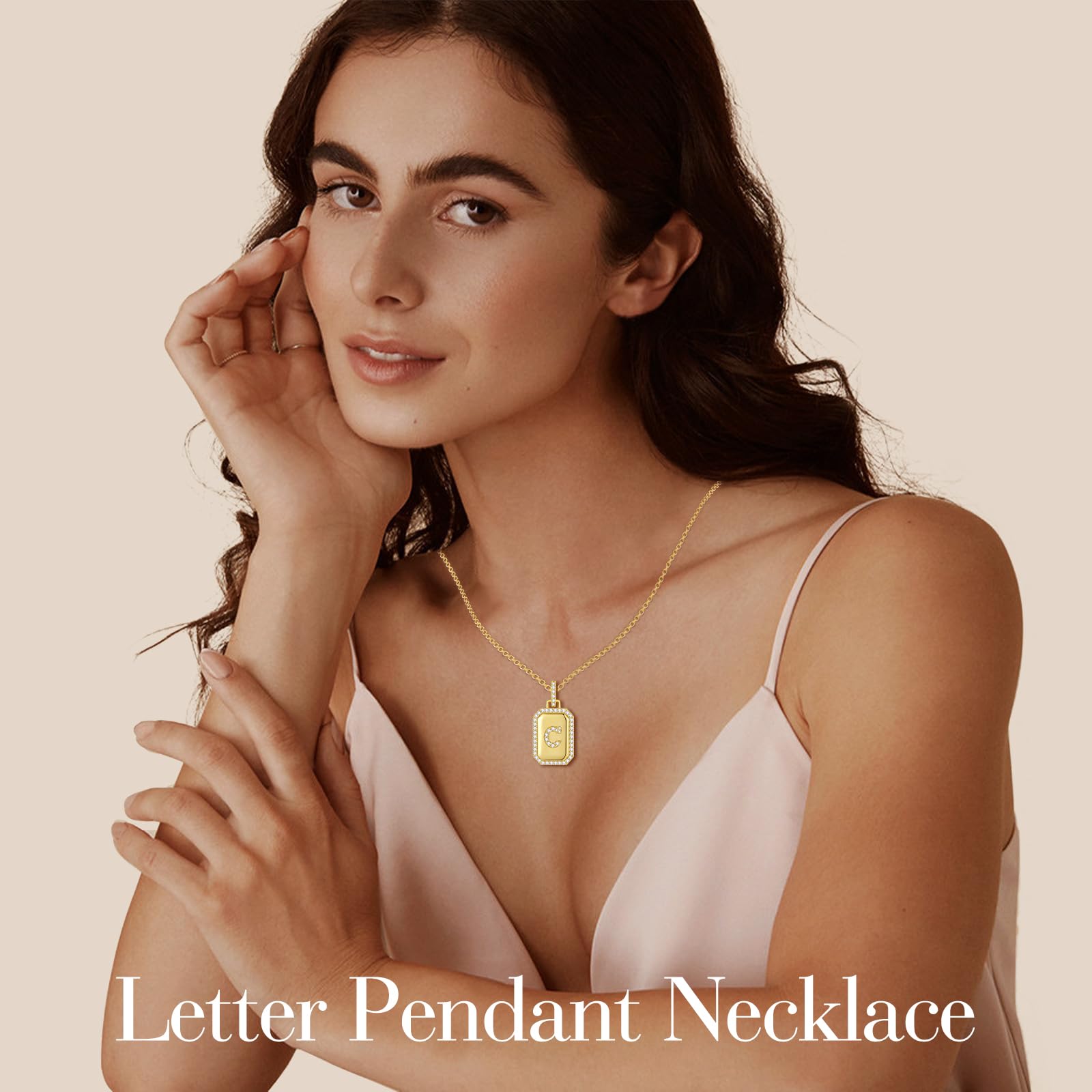 18K Gold Plated Initial Necklace for Women - Personalized Letter Pendant Jewelry in Sterling Silver | Perfect Christmas, Anniversary & Birthday Gift for Wife, Girlfriend, Mom & Daughter | Everyday Wear, Date Night, Special Occasions