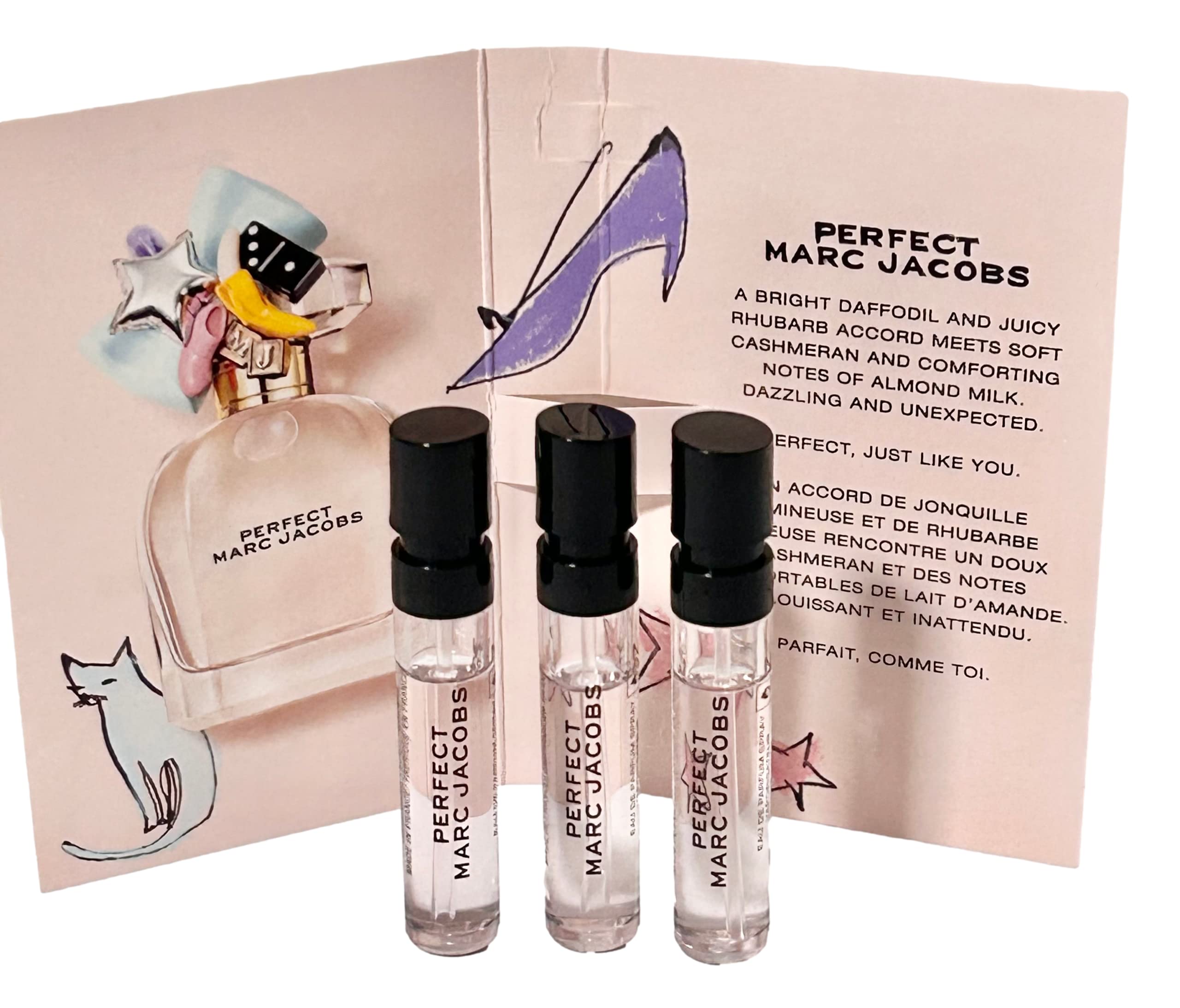 Marc Jacobs Perfect Sample Women's Perfume Spray 1.2ml (0.04oz) - Set of 3 Mini Travel Size Fragrances | Gift for Her, Everyday Wear & Special Occasions