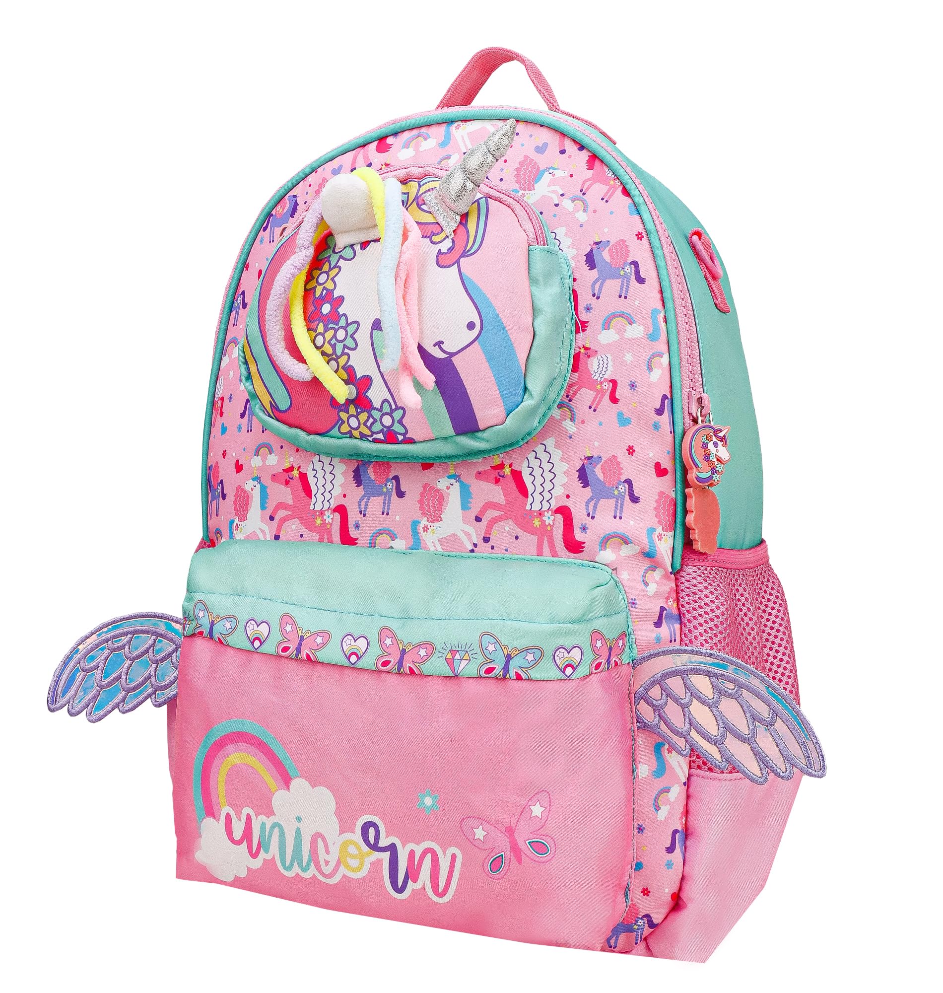 **ADSON Unicorn Wings Lightweight Orthopedic School Backpack for Kids & Toddlers - Spacious Travel Bag, Water-Resistant, Plush Shoulder Bag for Preschool & College - Perfect Gift for Girls (Unicorn Pink) - Ideal for School, Travel & Daily Use**