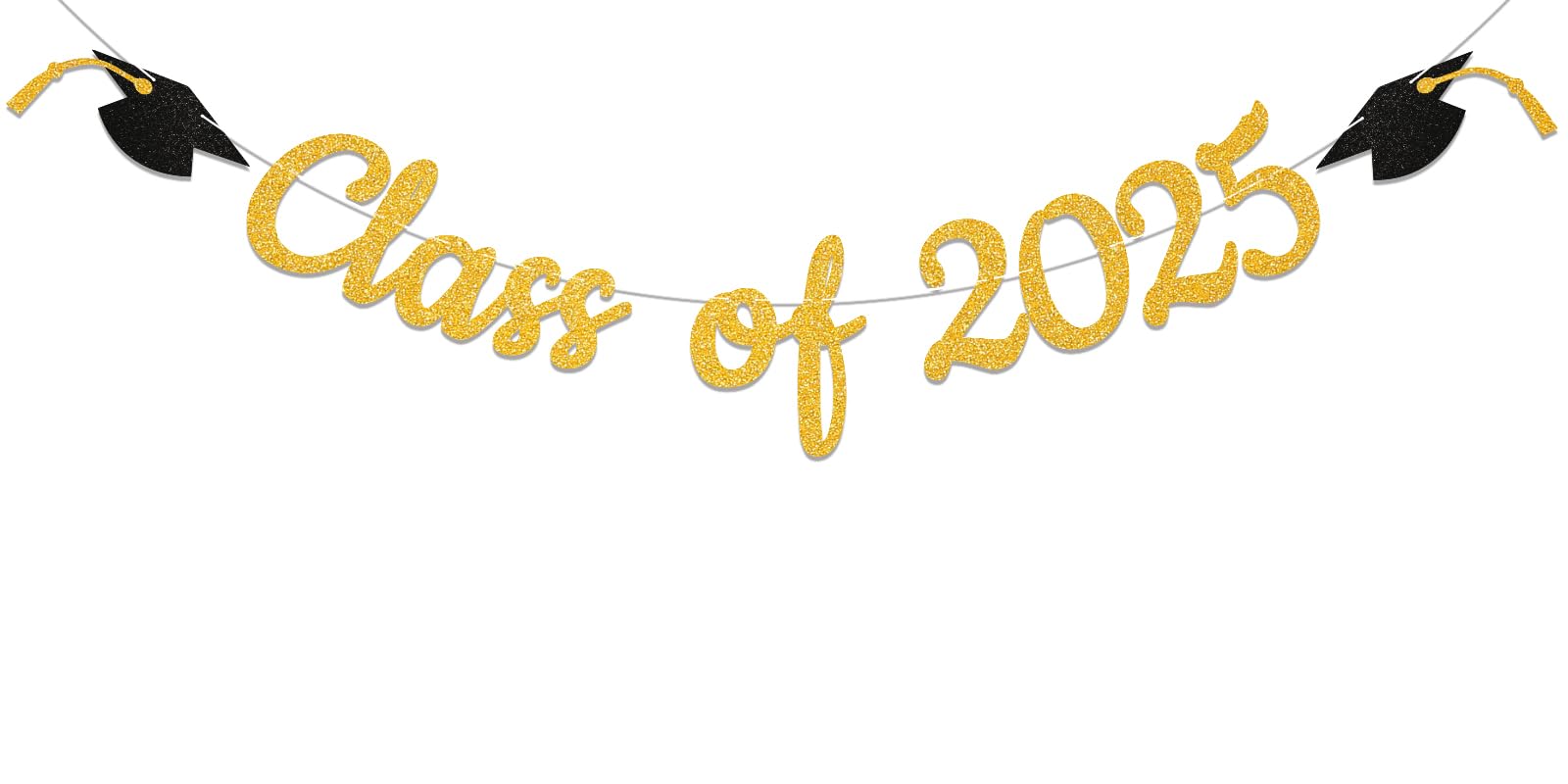 2025 Graduation Banner - Gold Class of 2025 Decorations, Senior High School Graduation Party Supplies, Congrats Grad Sign for Wall Decor | Perfect for Graduation Parties, School Events & Proud Family Celebrations
