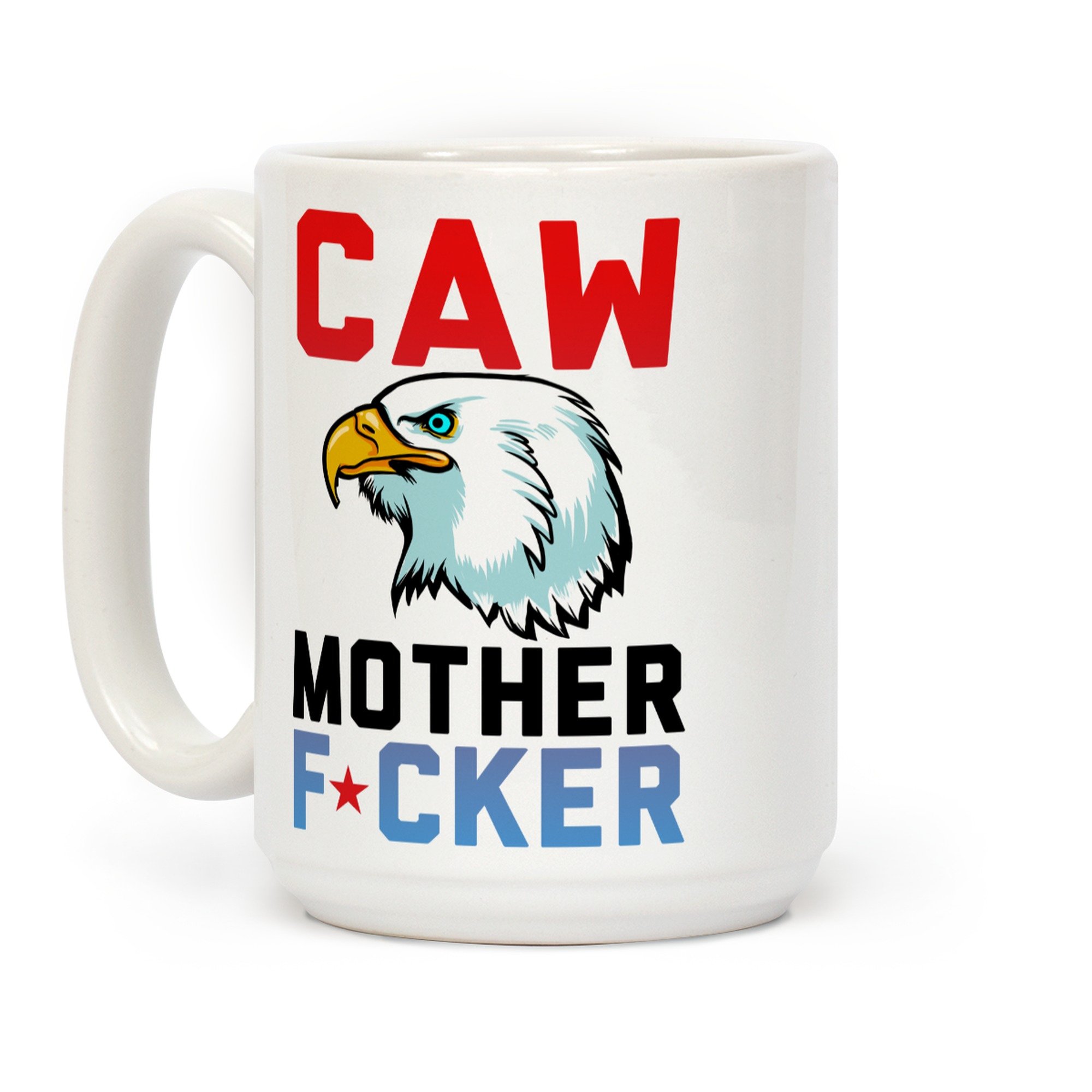 LookHUMAN Funny Caw Mother F***er White 15oz Ceramic Coffee Mug - Perfect for Office Humor, Gag Gifts & Coffee Lovers
