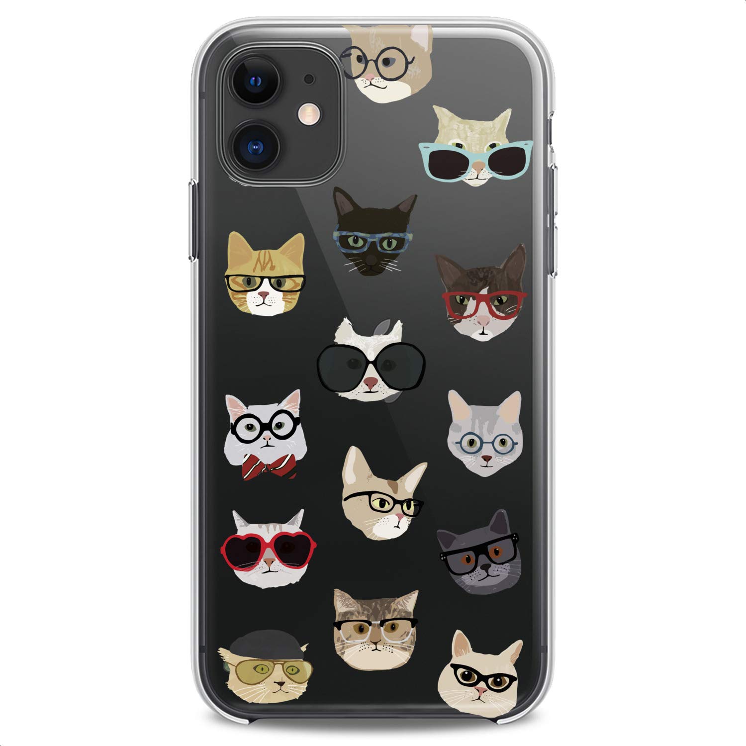Durable TPU Phone Case for iPhone 16/15/14/13/12/11 Pro Max/Plus/Mini/XS/XR/X/8+/7/6/5/SE - Slim Flexible Silicone Cover with Cute Cat Print Design for Women & Girls | Perfect for Daily Use, School & Work Protection