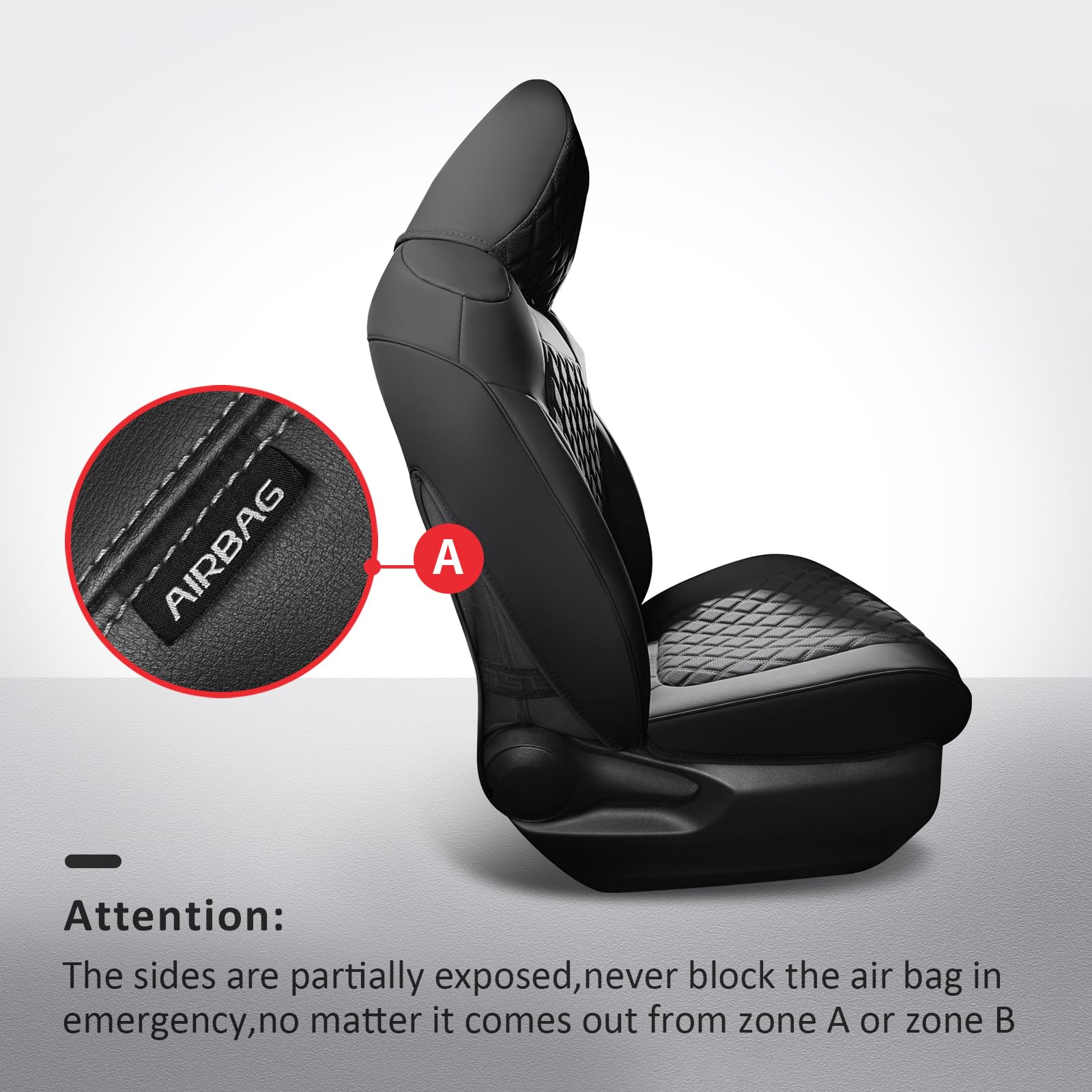 MIROZO Waterproof Faux Leather Car Seat Covers Full Set for 2019-2024 Toyota RAV4 (Non-Hybrid) - Black | Universal Fit, Durable Protection for Daily Commute & Road Trips