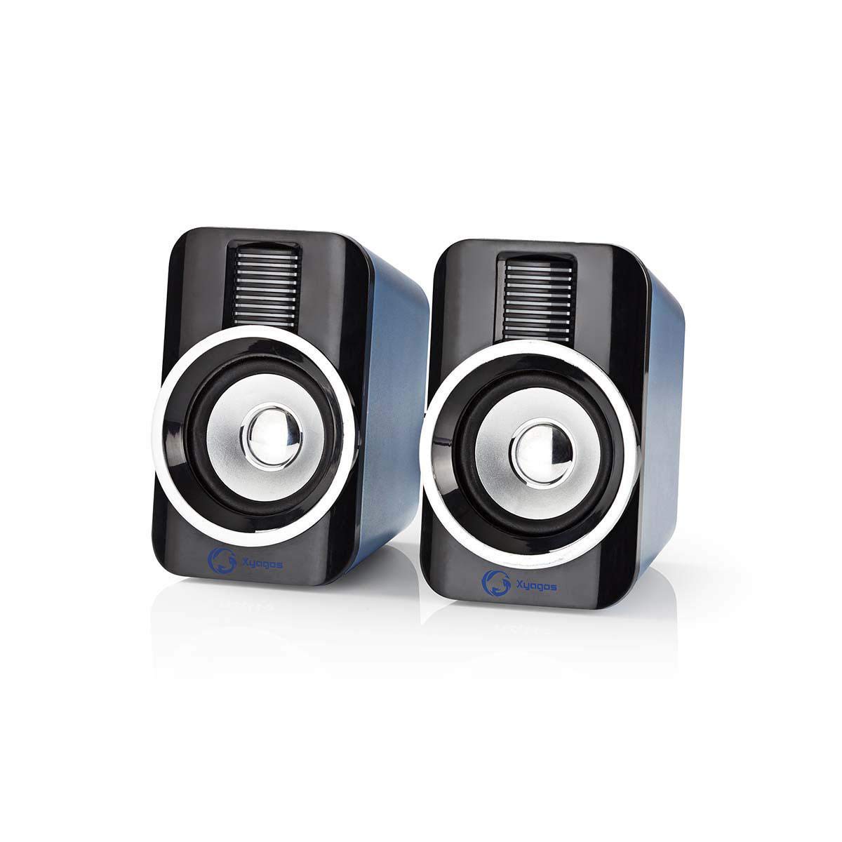NEDIS 30W 2.0 Gaming Speakers with RGB Lighting for PC & Laptops - USB & 3.5mm Connectivity, Black | Perfect for Gaming Setups & Home Office