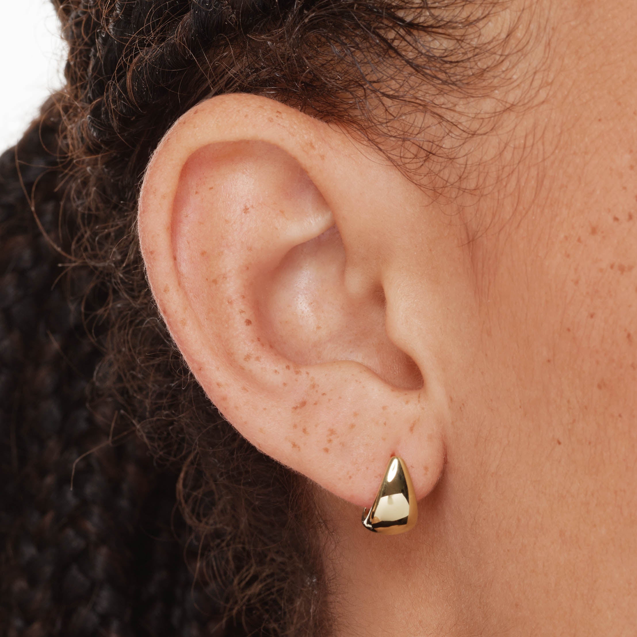 10k Gold Dome Huggie Stud Earrings for Women - Minimalist Hoop Earrings for Everyday Wear, Gift Giving & Special Occasions