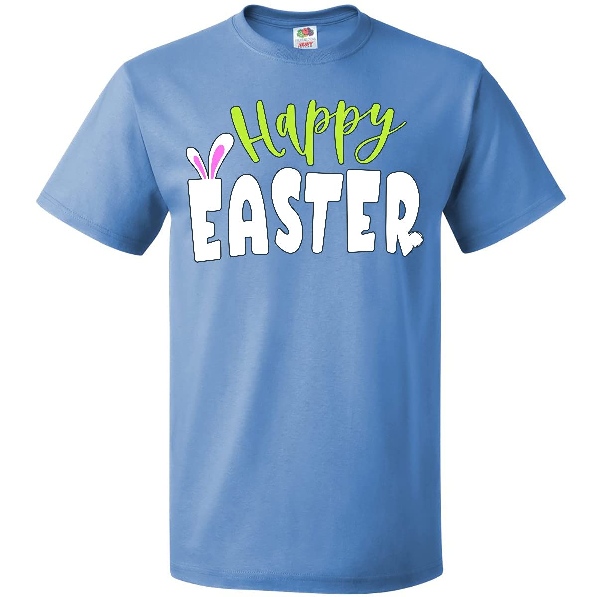 Inktastic Happy Easter with Bunny Ears T-Shirt - Cute Easter Bunny Graphic Tee for Women & Men - Perfect for Easter Celebrations, Egg Hunts & Spring Festivals