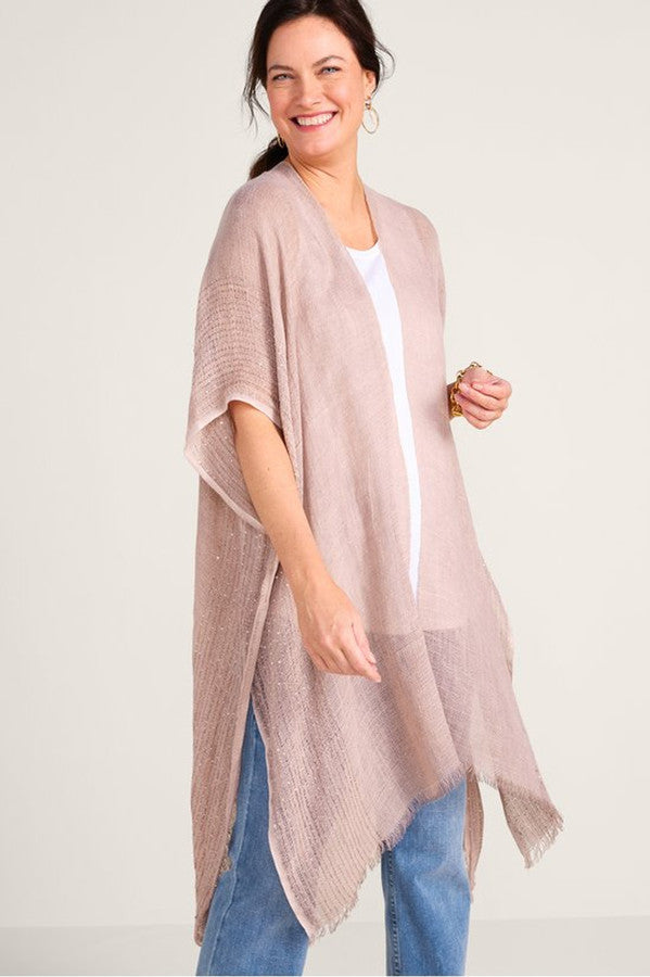 Elegant Astra Sequined Ruana Shawl - Women's Glamorous Evening Wrap for Parties, Weddings & Special Occasions