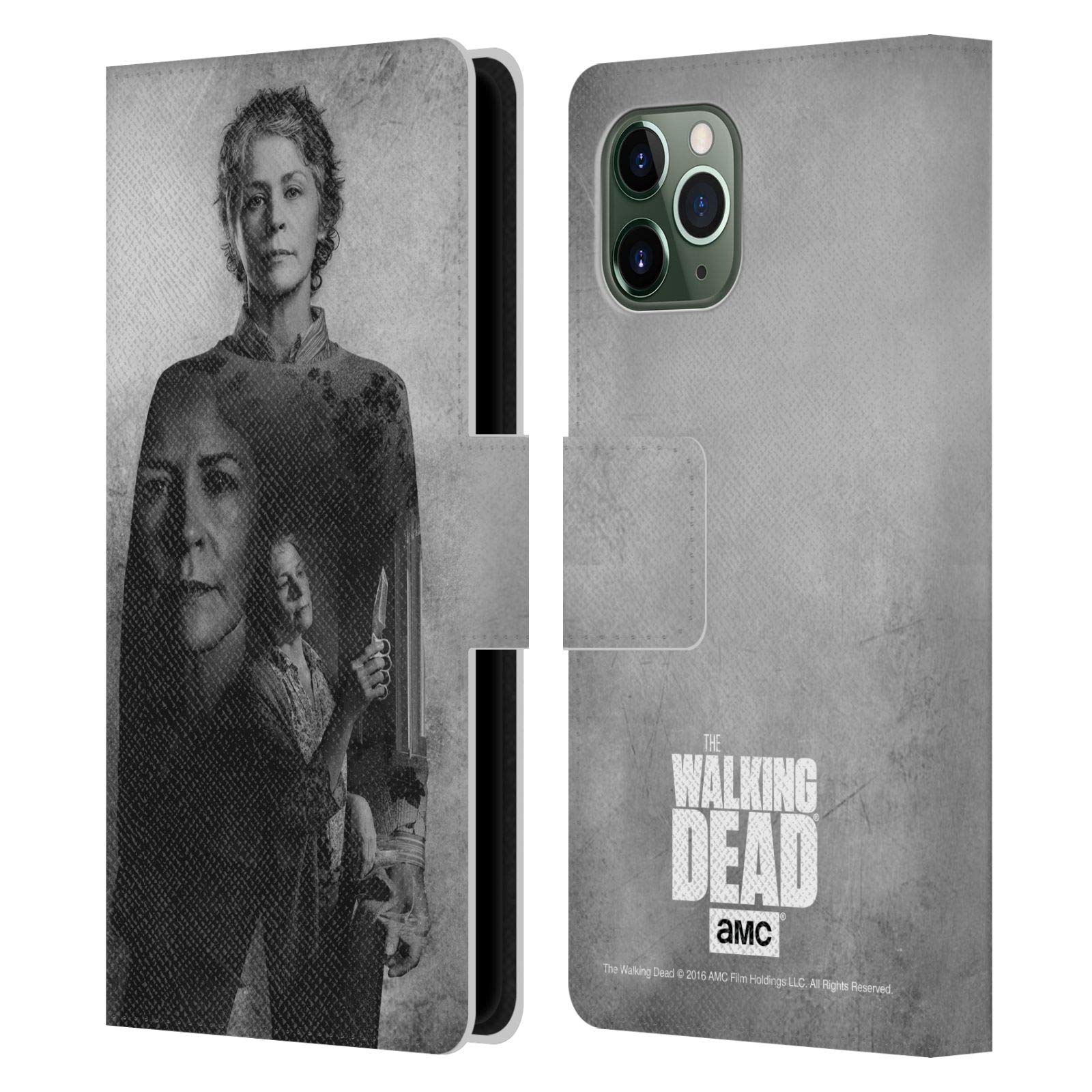 Head Case Designs AMC The Walking Dead Carol iPhone 11 Pro Case - Double Exposure Leather Book Wallet Cover with Card Slots | Perfect for Fans, Travel & Daily Protection