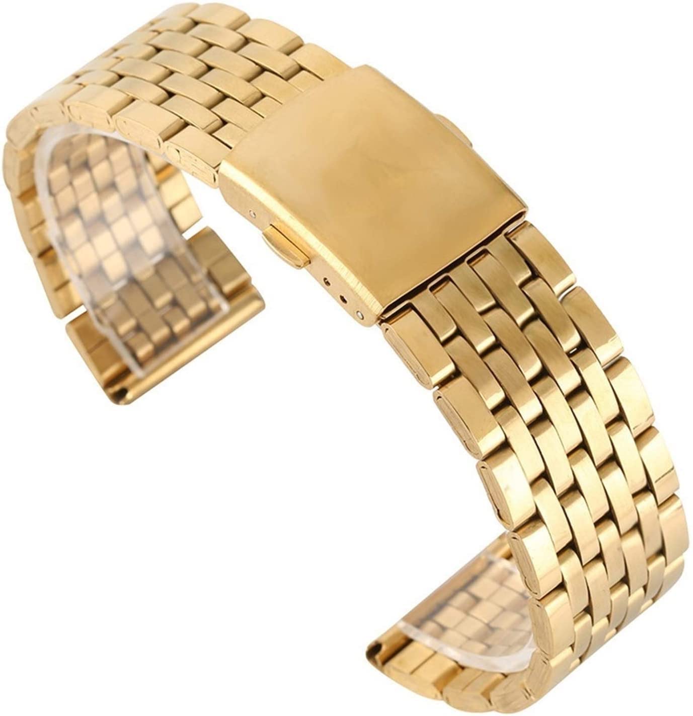 18-22mm Hollow Gold Watch Strap - Stainless Steel Replacement Band for Men & Women - Dress & Casual Wear