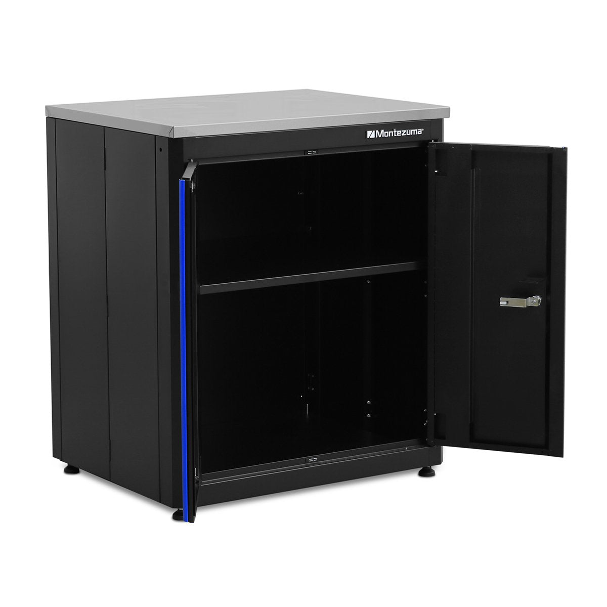 Montezuma 2-Door Base Kitchen Cabinet with Stainless Steel Countertop - Perfect for Modern Kitchens, Bathrooms & Laundry Rooms