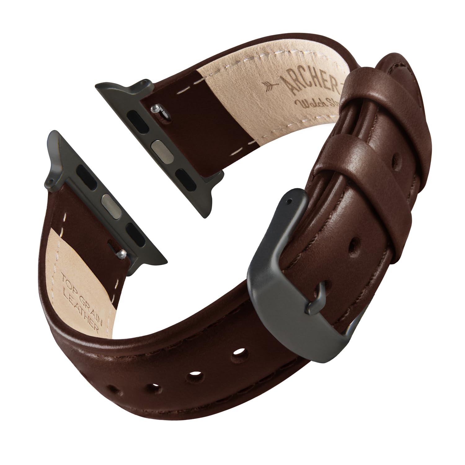 Premium Top Grain Leather Watch Bands for Apple Watch - Archer Collection | Durable & Comfortable Replacement Straps for Work, Gym & Everyday Wear