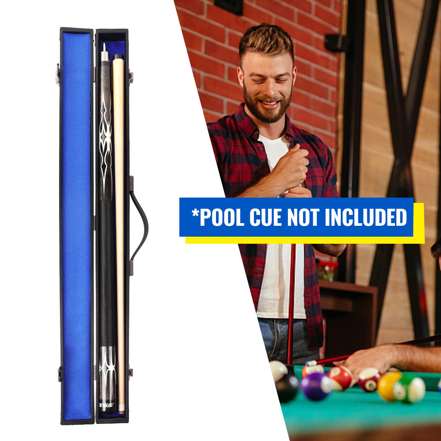 GSE 2-Piece Billiard Pool Cue Stick with Hard Case - Premium Carrying Box for 1 Butt & 1 Shaft - Perfect for Pool Halls, Tournaments & Home Game Rooms
