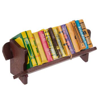 Miniature Bookshelf With Books - DIY Dollhouse Accessory for Playhouse, Hobby & Miniature Scenes - Perfect for Doll Display, Book Lovers & Model Train Sets