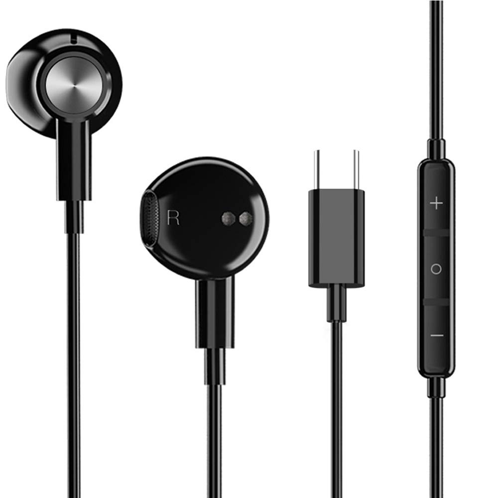 YHENCY USB C Headphones with Microphone - Noise Cancelling Wireless Earbuds for Samsung Galaxy S22/S21/S20/Note 20/A53/Z Fold3/Flip3, Google Pixel, OnePlus 8/9 Pro, Xiaomi Mi 10T - Perfect for Workouts, Commuting & Gaming (Black)