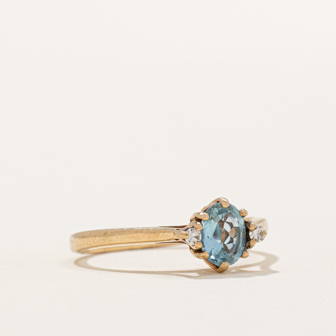 Aquamarine and Diamond Ring - 0.32ct Center Stone with 0.03ctw Accents - Size 5.75 - Elegant Birthstone Jewelry for Women - Perfect for Engagement, Anniversary, or Special Occasion Gift