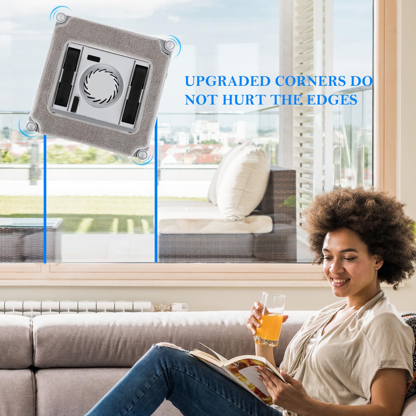 Ultra-Thin 5600PA Window Cleaning Robot with Auto Dual Two-Way Water Jet - Smart Automatic Glass Cleaner for Windows, Tiles & Glass Doors - Perfect for Indoor Home & Office Cleaning