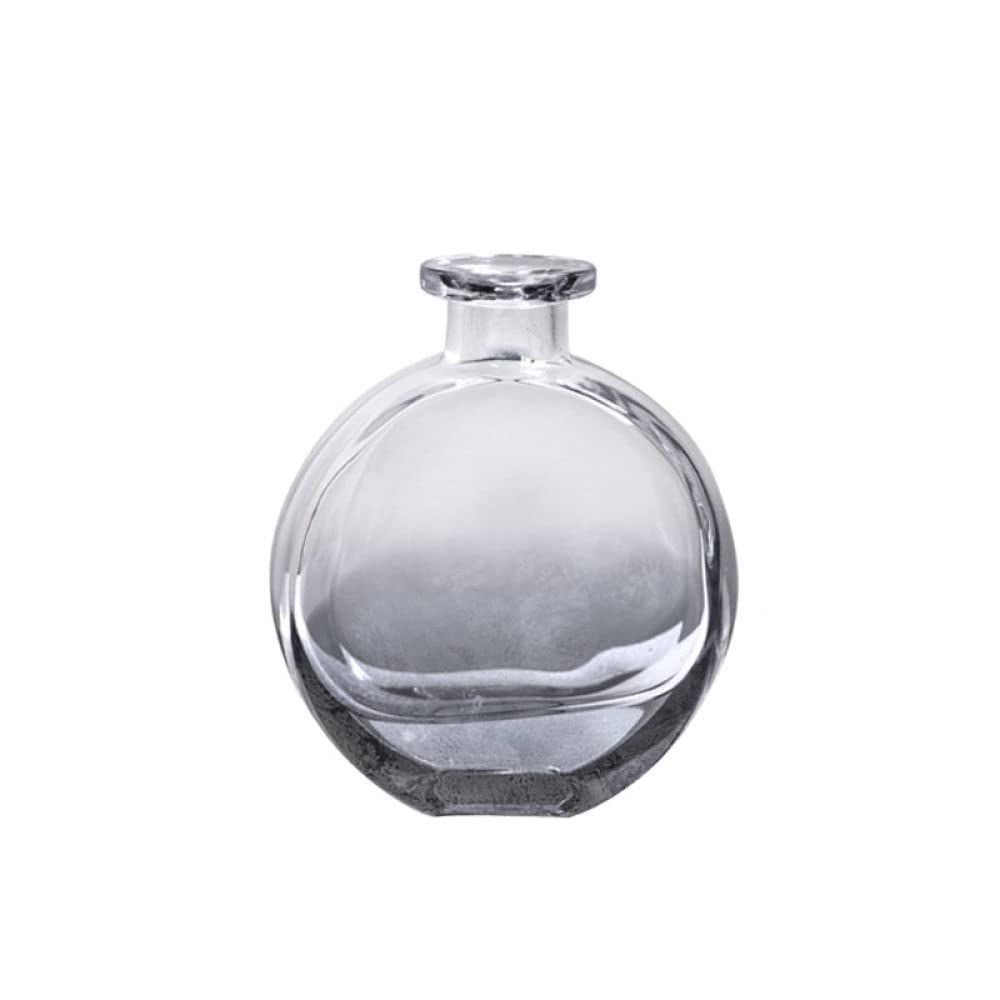 HUANSUN Nordic Glass Table Vase - Mini Hydroponic Plant Vase for Home & Office Decor, Aromatherapy Diffuser, Flower Container, Storage Jar - Gradient Grey | Perfect for Living Room, Bedroom, Desk Decor & Gift Giving