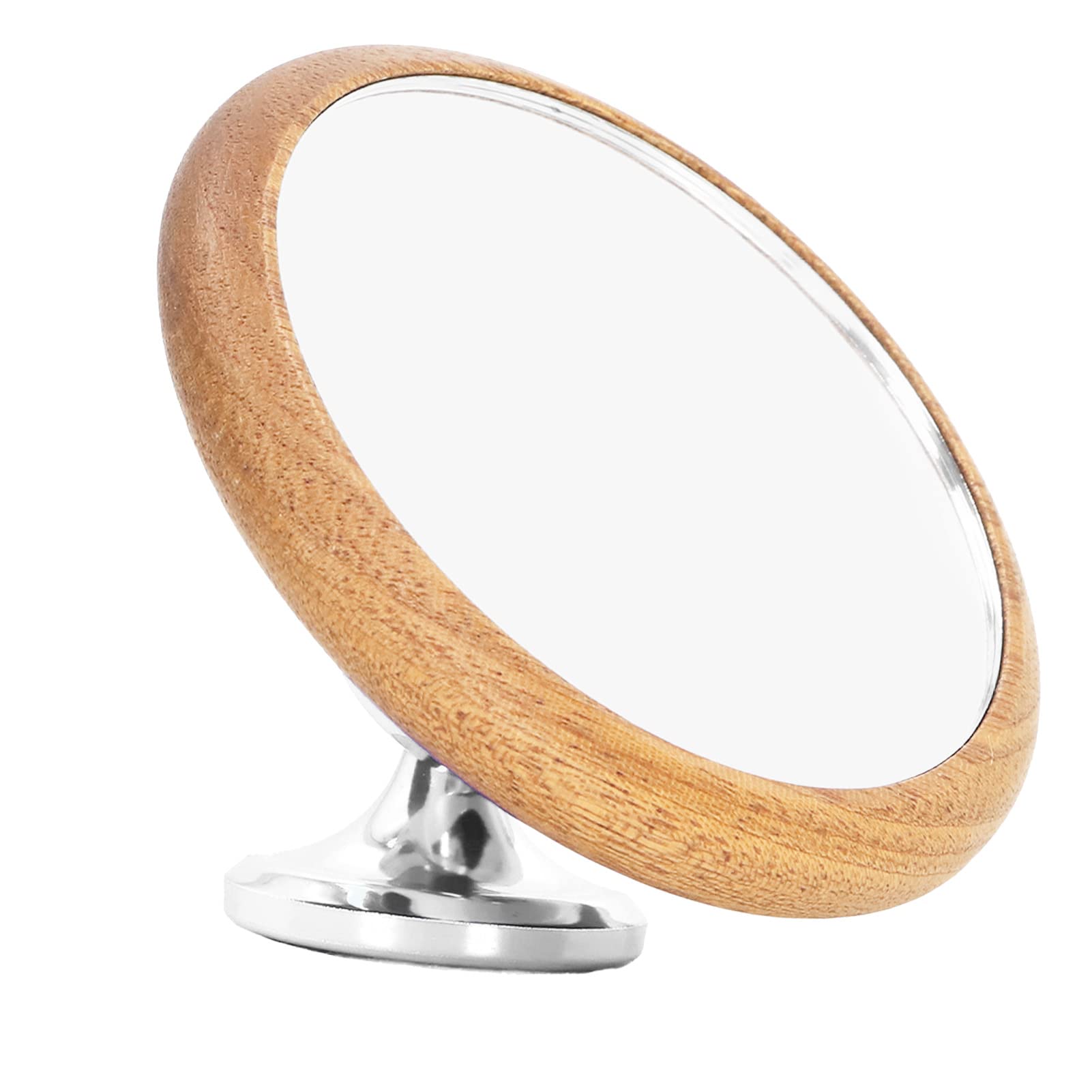 360° Rotating Coffee Shot Mirror for Bottomless Portafilter - Multi-Directional Walnut Wood Mirror with Silver Frame for Espresso Flow Visualization | Perfect for Home Baristas & Coffee Shops
