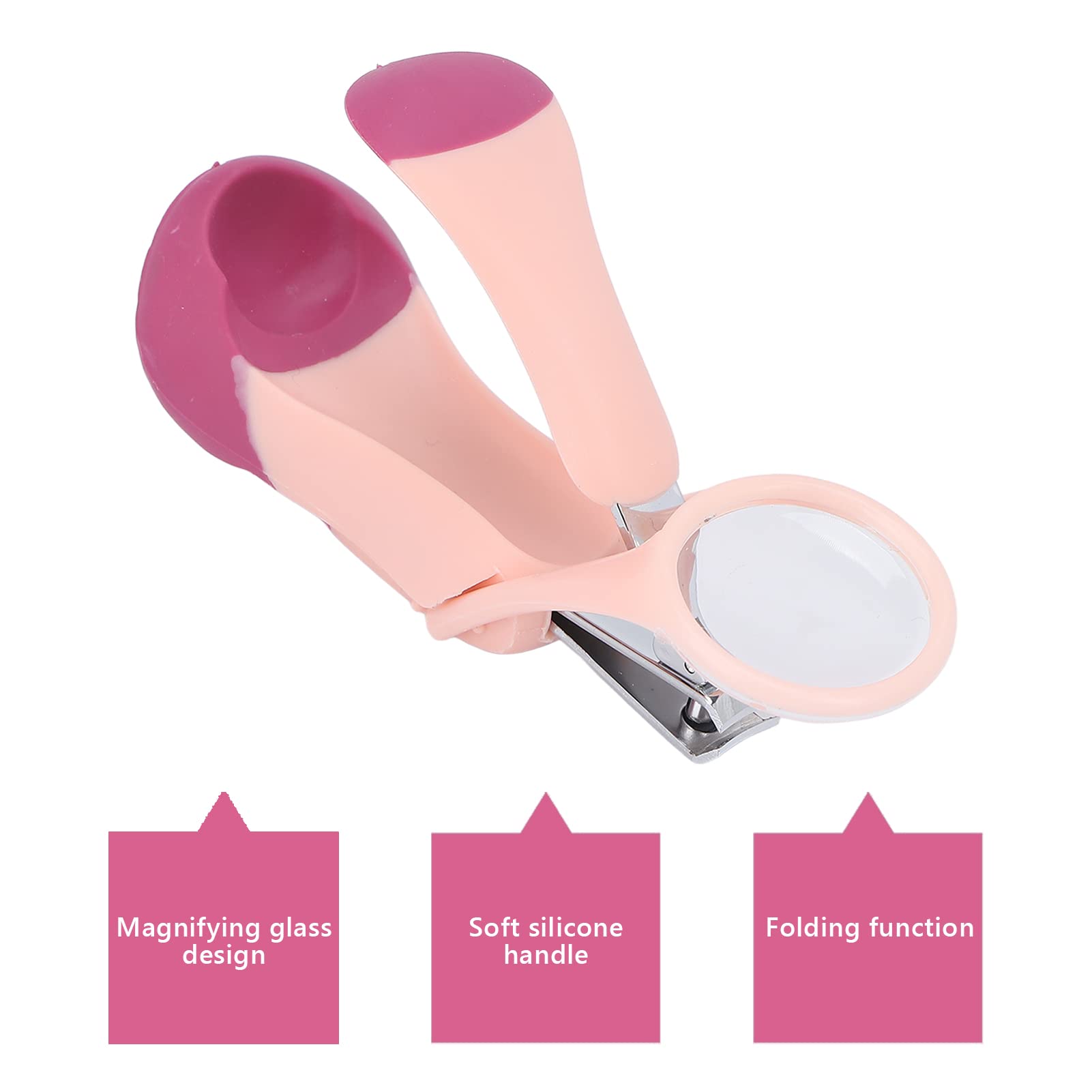 Premium Stainless Steel Nail Clipper Set - Lightweight & Portable with Ergonomic PP/TPE Handle (Pink & Rose Red) - Perfect for Travel, Home, Salon & On-the-Go Grooming