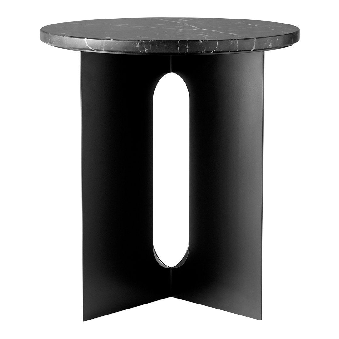 Modern Androgyne Side Table - Minimalist Nightstand, Bedside Table for Bedroom, Living Room & Office - Stylish End Table with Storage Shelf