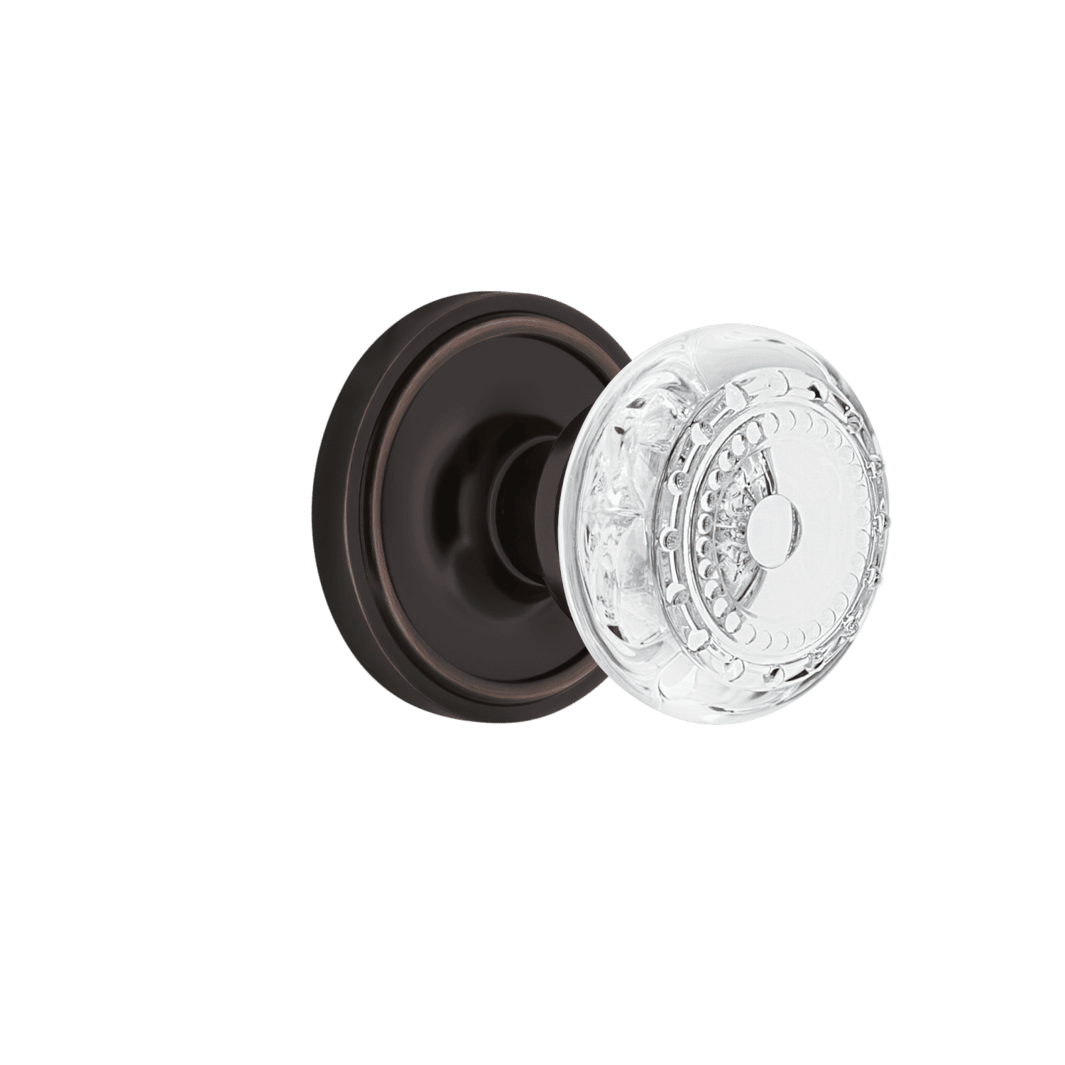 Timeless Bronze Classic Rosette with Crystal Meadows Knob - Elegant Cabinet & Drawer Hardware for Vintage Home Decor