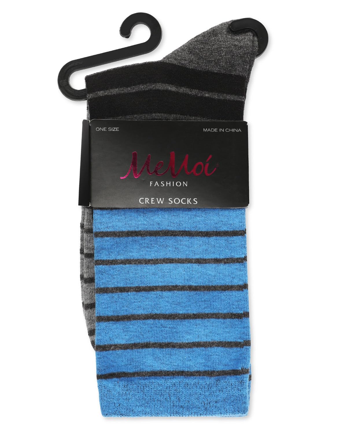 MeMoi Women's Striped Wool Blend Crew Socks - Warm & Comfortable Winter Socks for Casual Wear, Office, and Outdoor Activities