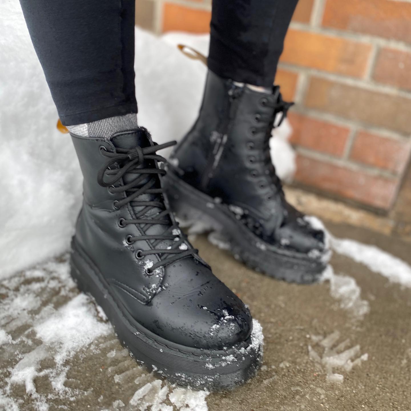 Dr. Martens Vegan Jadon II Black Leather Boots - Stylish & Comfortable for Everyday Wear, Work & Outdoor Adventures