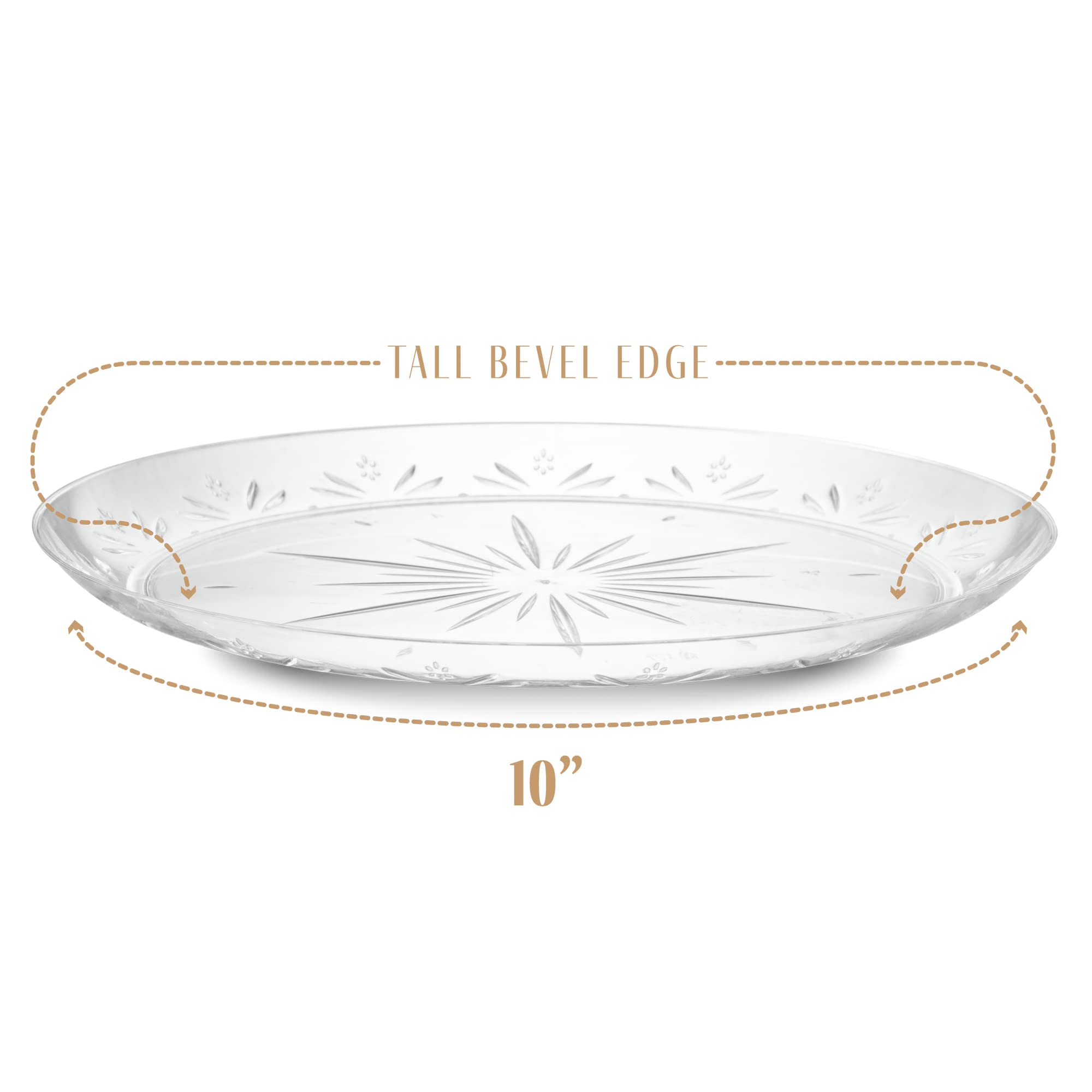 PLASTICPRO Premium Heavy Duty Clear Disposable Plastic Plates - 10 Inch (240 Count) - Ideal for Parties, Picnics, BBQs & Catering Events