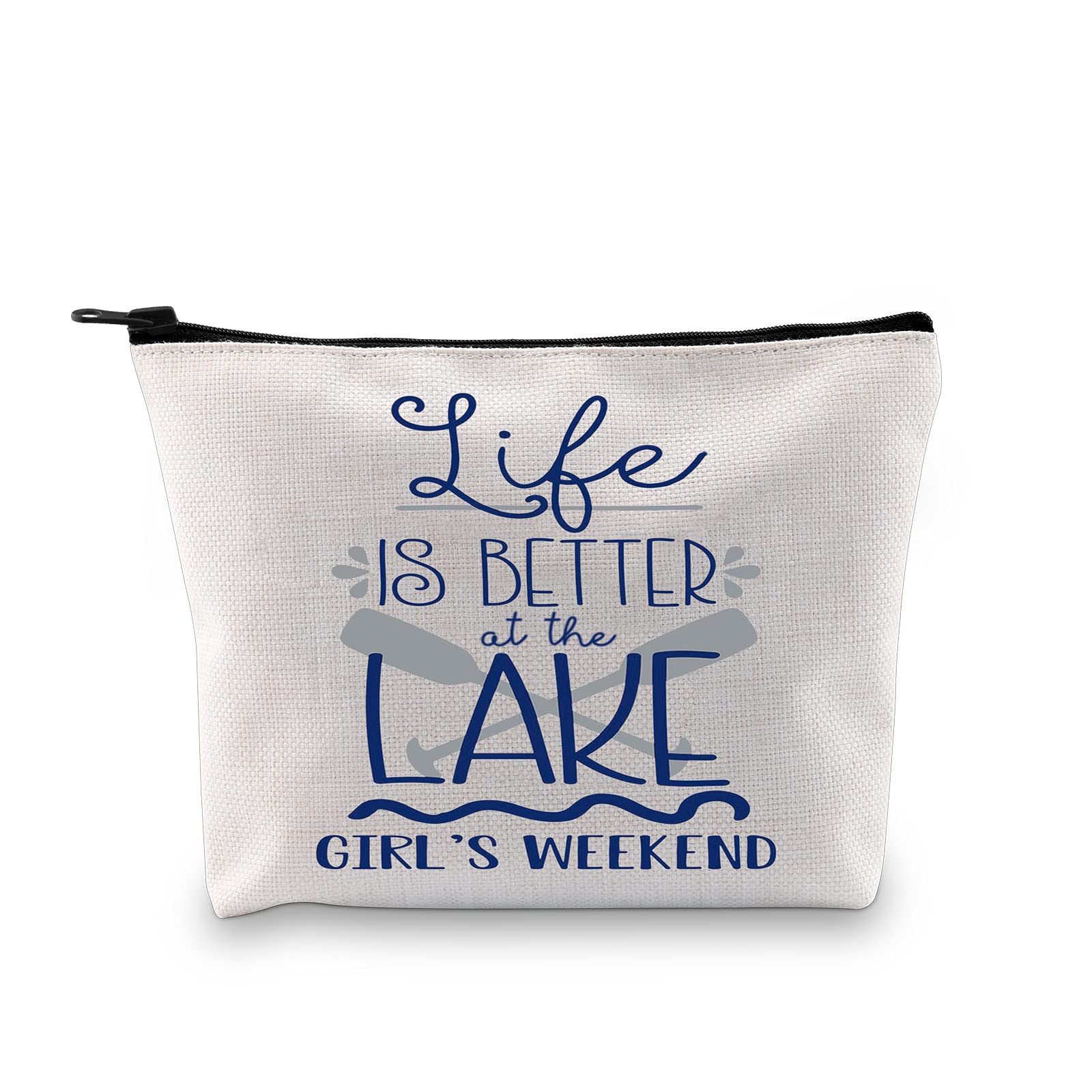 GJTIM Lake-Themed Makeup Bag - Perfect Weekend Getaway & Bachelorette Party Gift (Life Is Better At The Lake) - Ideal for Travel, Cosmetics Storage & Girls' Trips